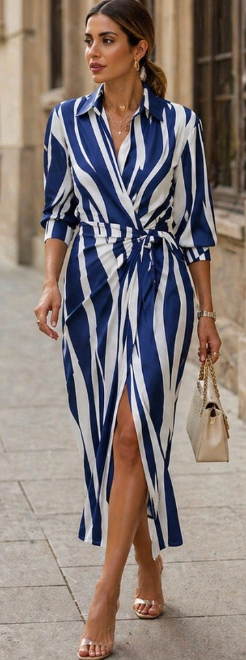 Verenaluxe™ | Printed Wrap Dress