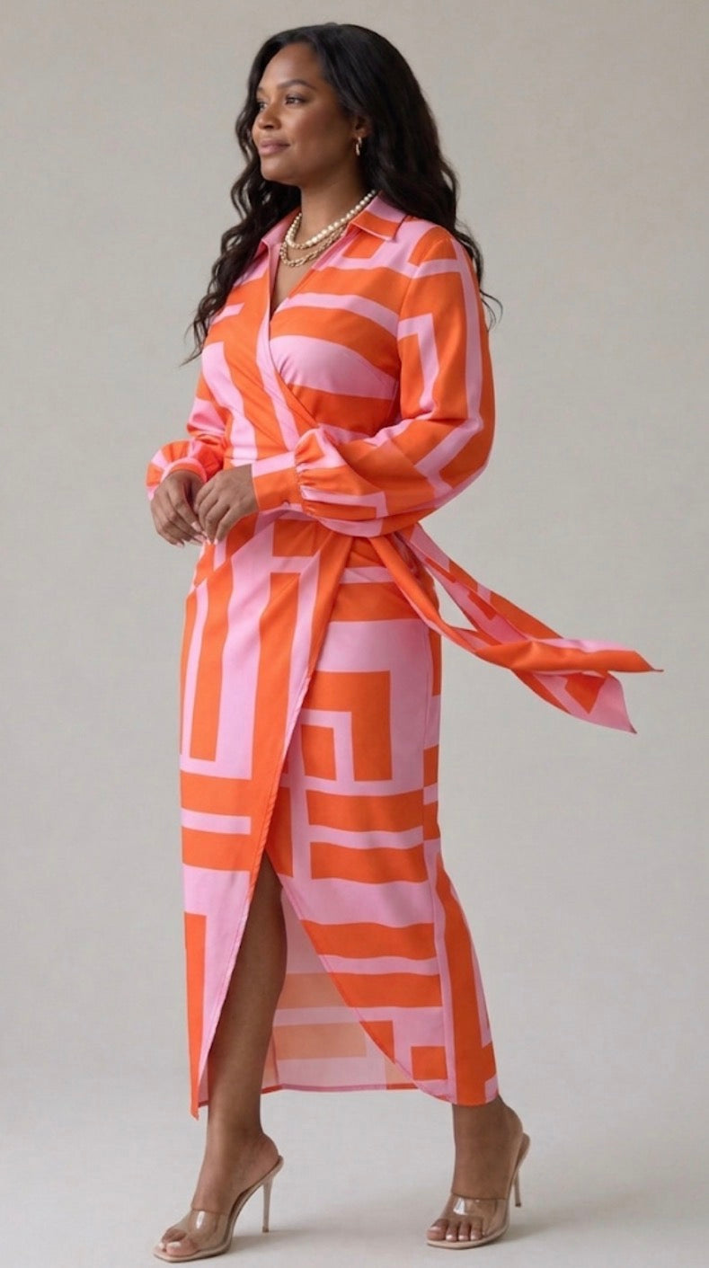 Verenaluxe™ | Printed Wrap Dress