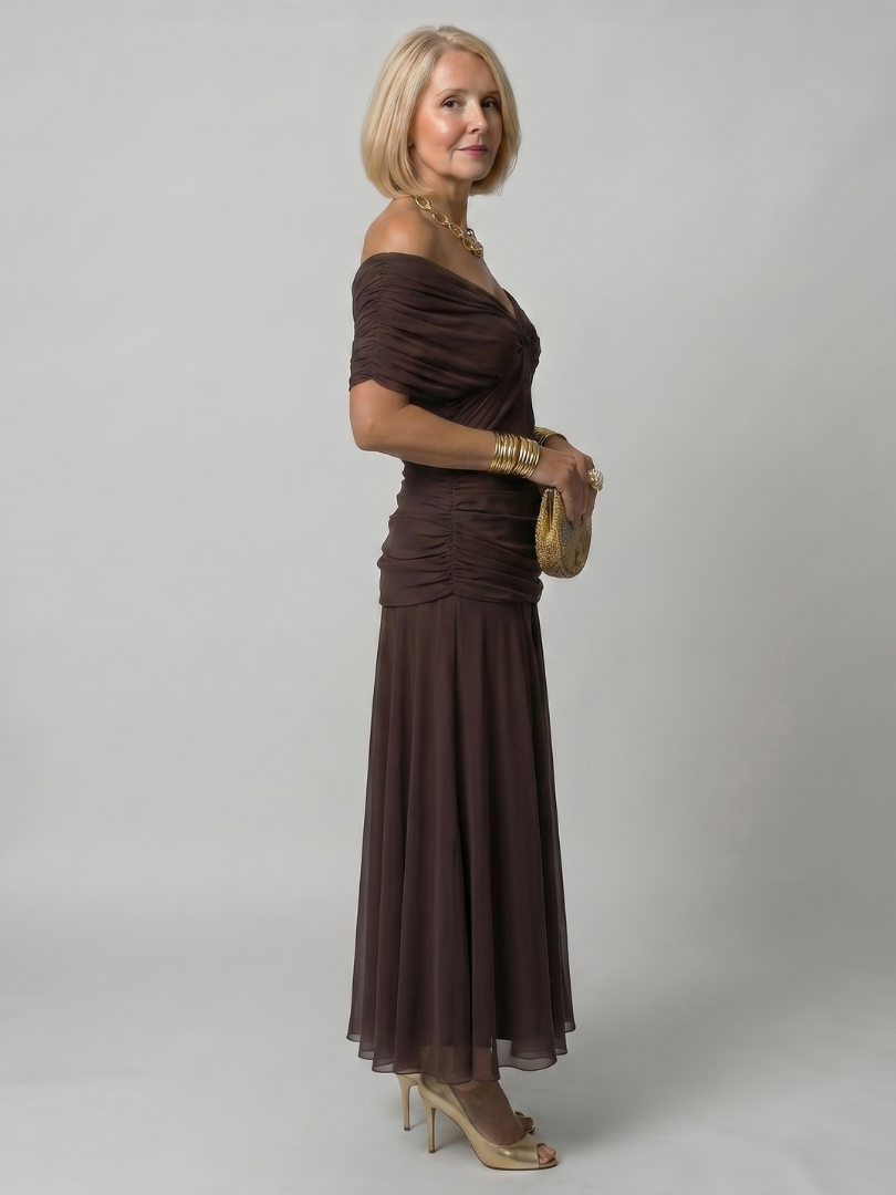 Verenaluxe™ | Off Shoulder Flow Midi Dress