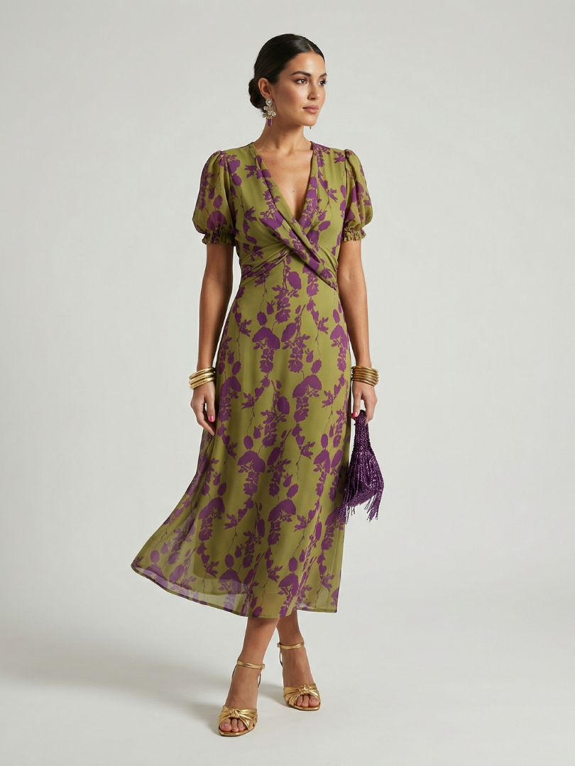 Verenaluxe™ | Relaxed Floral Midi Dress