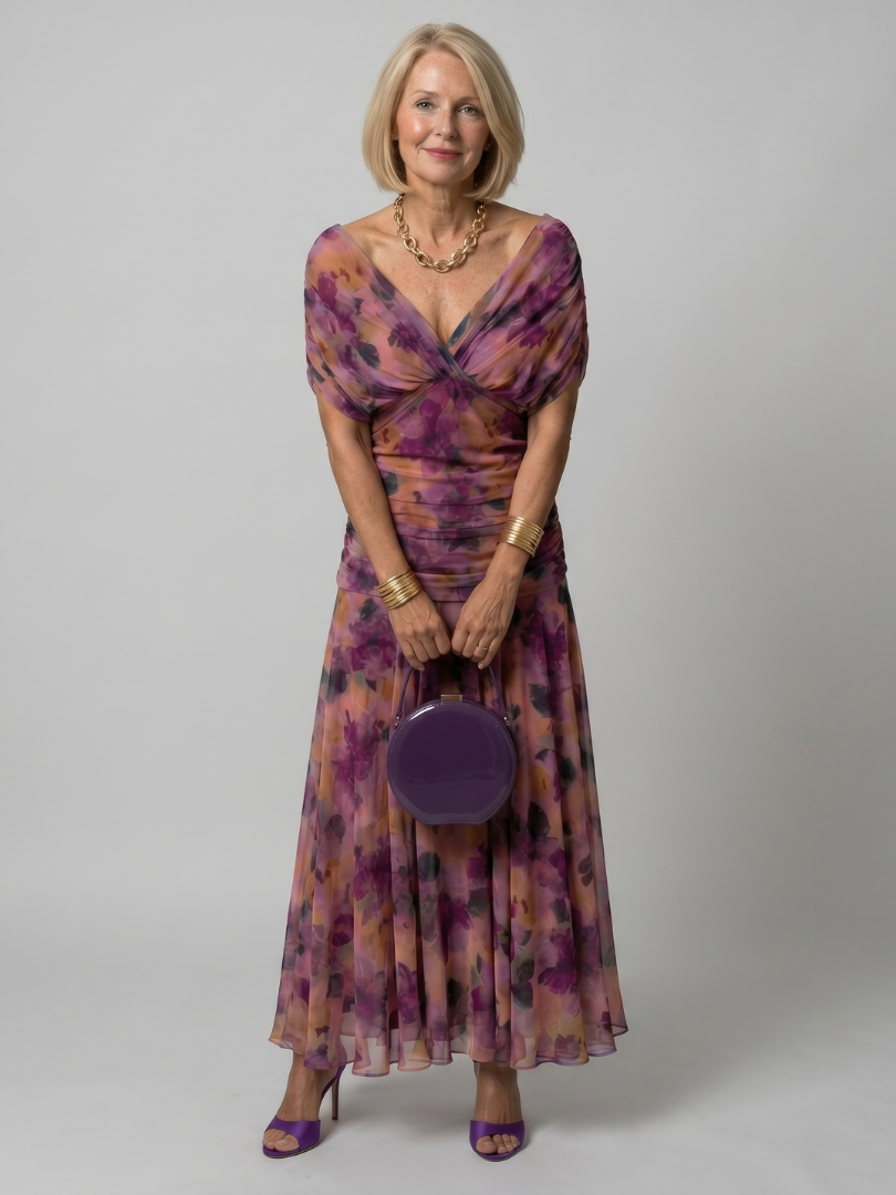 Verenaluxe™ | Off Shoulder Flow Midi Dress
