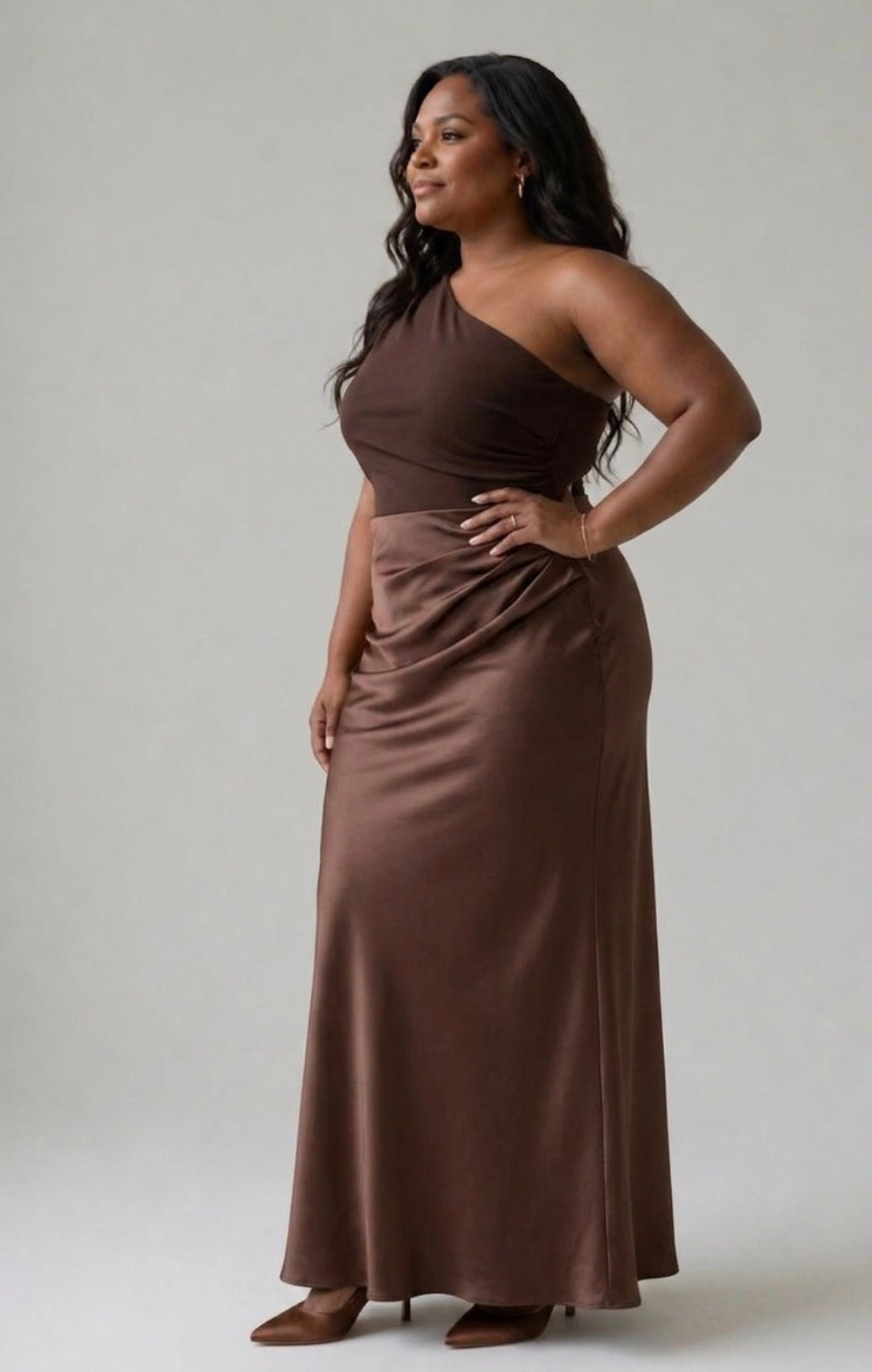 Verenaluxe™ | Maxi Dress with a Guilt in Satin