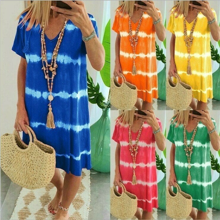 Olivia Short-sleeved Loose T-shirt Dress