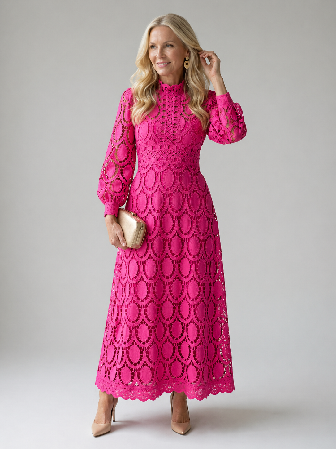 Verenaluxe™ | Lace Midi Dress