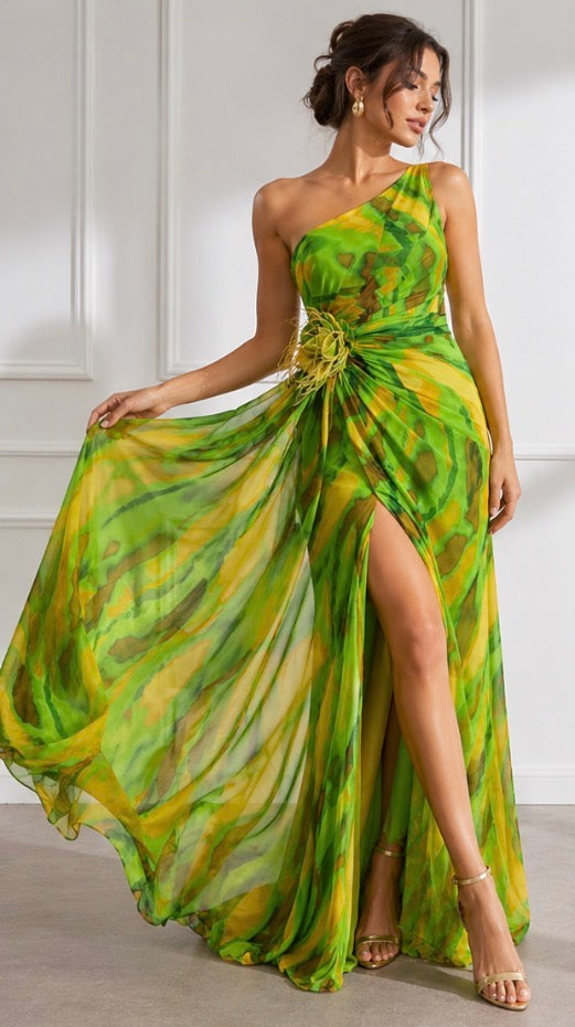 Verenaluxe™ | Vibrant Draped Dress
