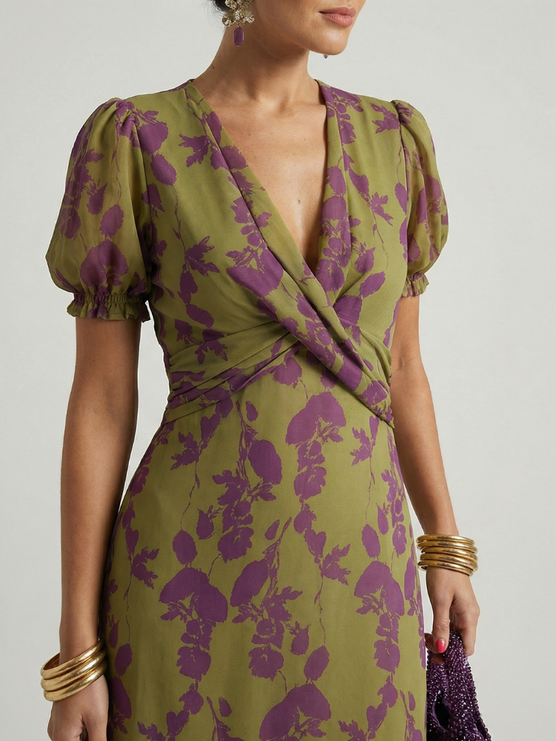 Verenaluxe™ | Relaxed Floral Midi Dress