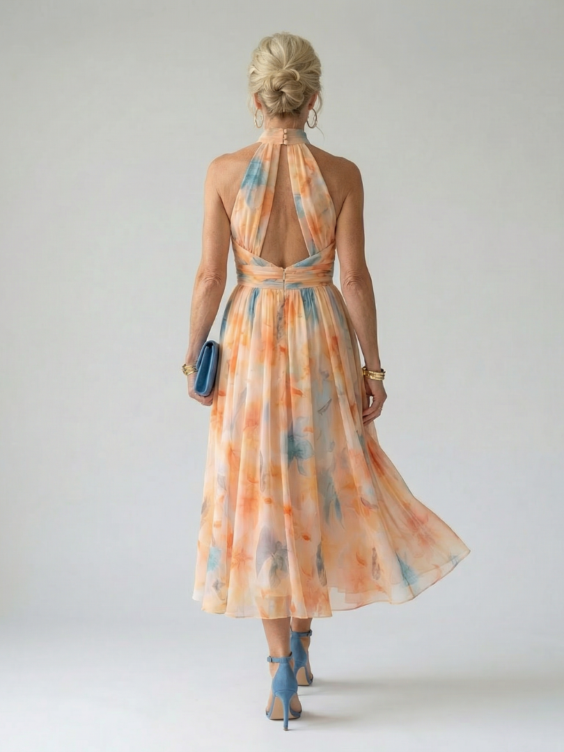 Verenaluxe™ | Soft Halter Midi Dress