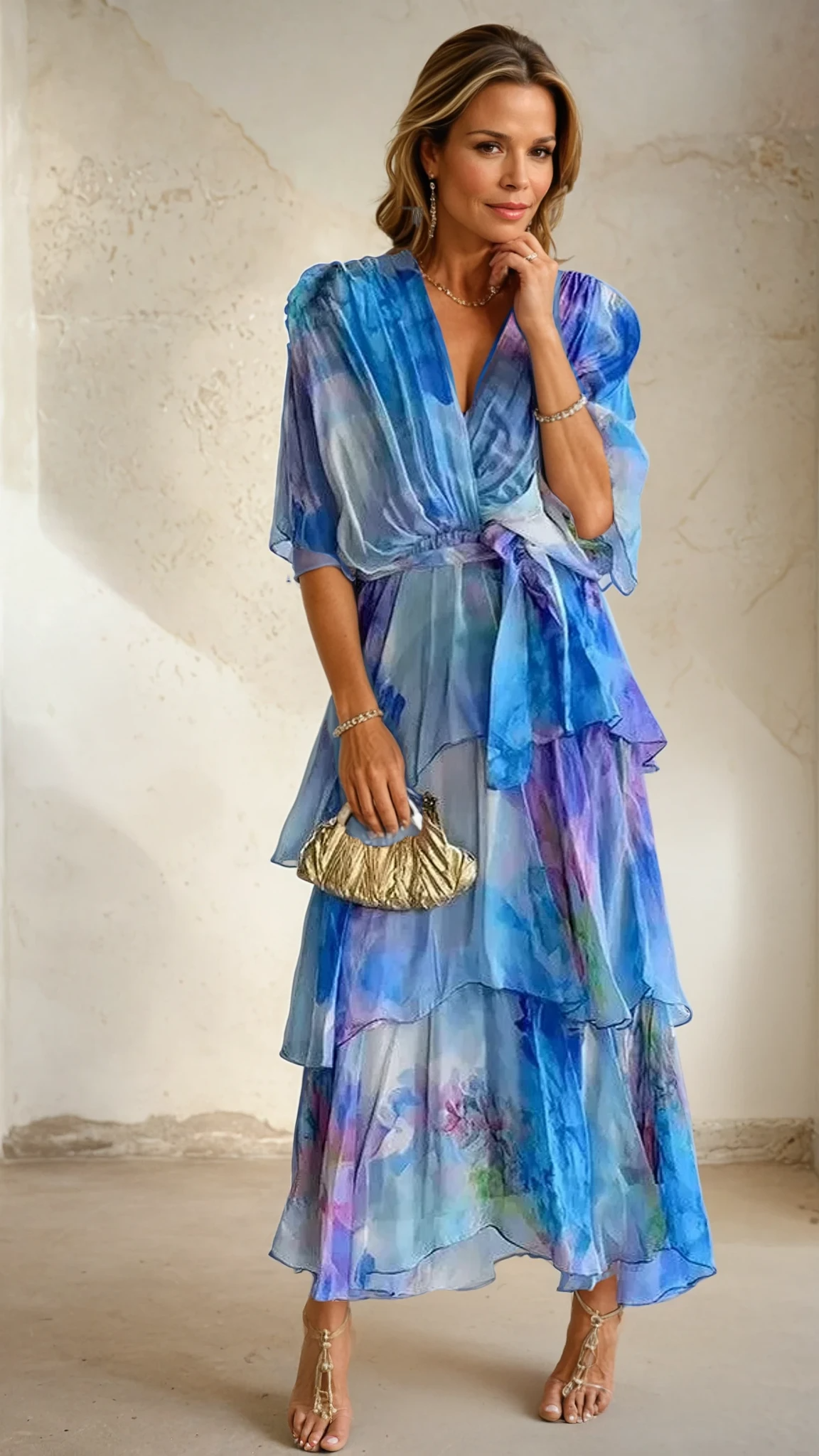 Verenaluxe™ | Layered Floral Sun Dress