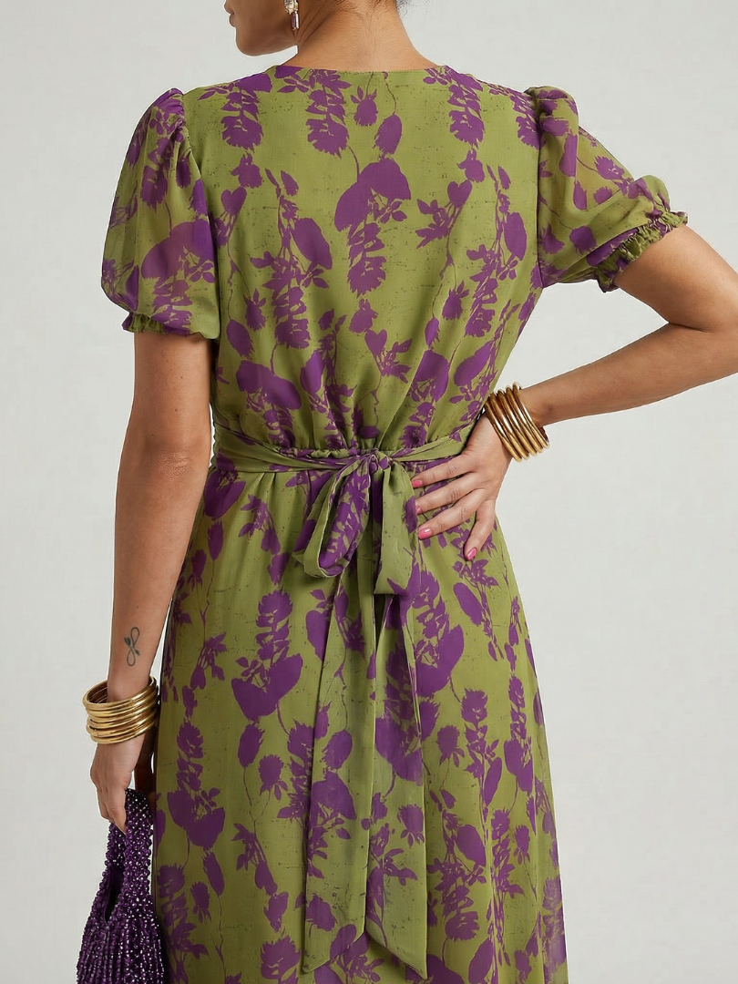 Verenaluxe™ | Relaxed Floral Midi Dress