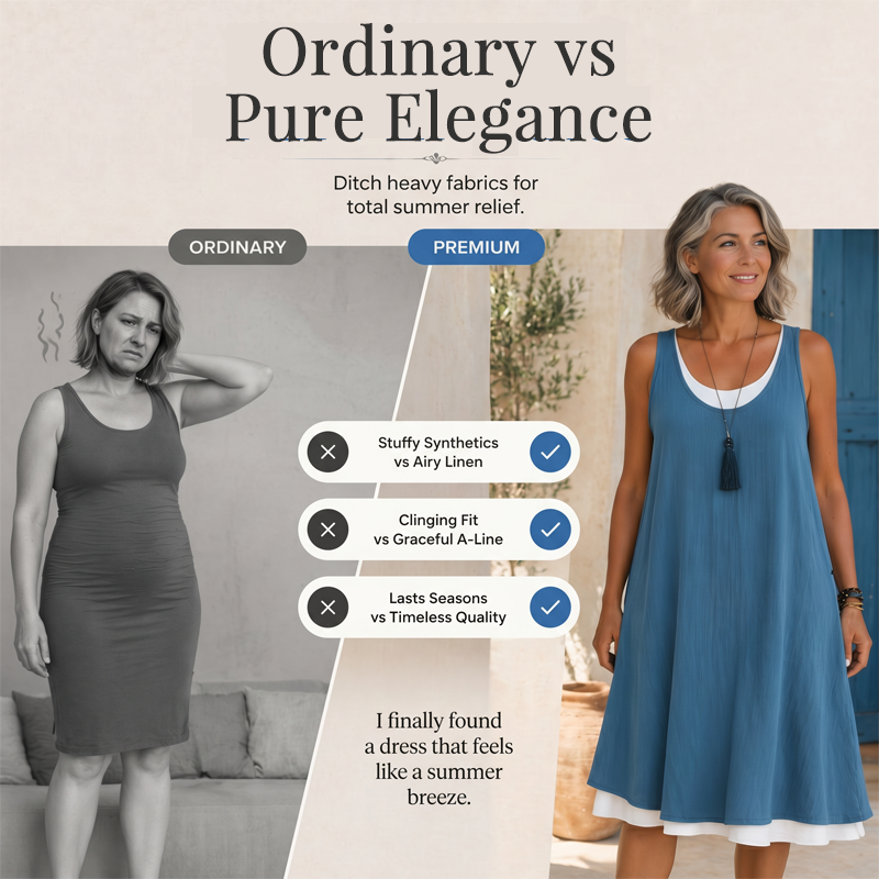 Women's Casual Loose Sleeveless Two Piece Tank Dress