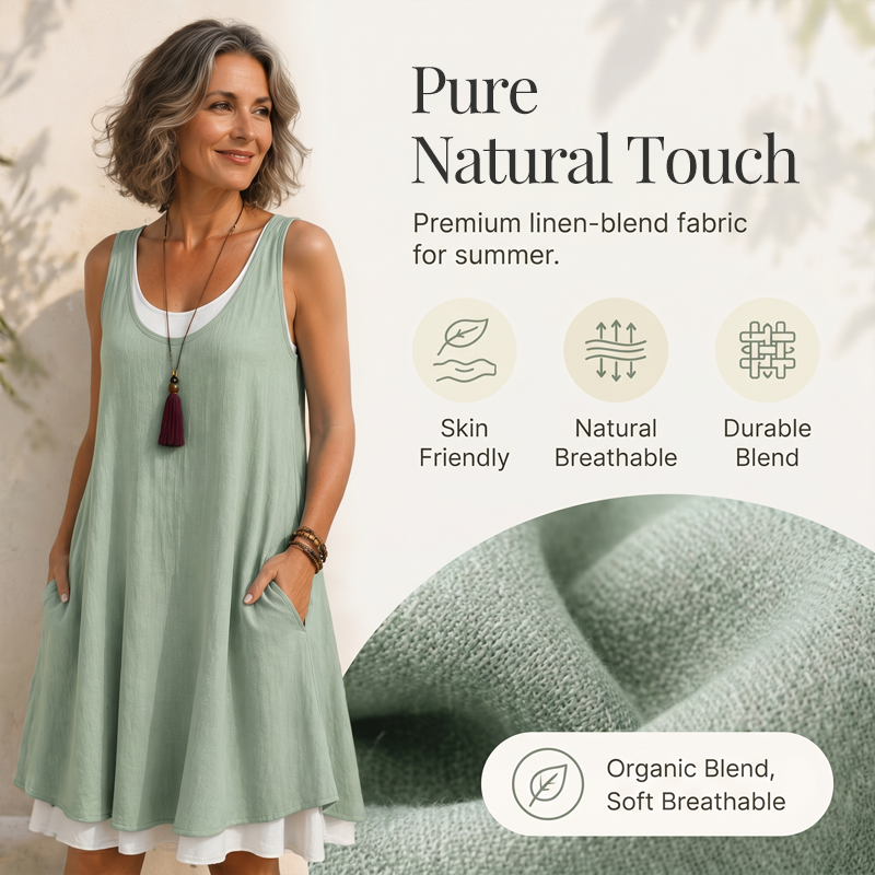 Women's Casual Loose Sleeveless Two Piece Tank Dress