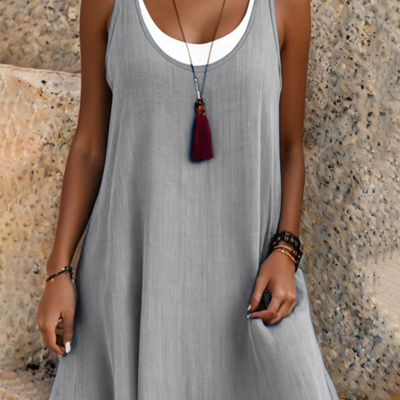 Women's Casual Loose Sleeveless Two Piece Tank Dress