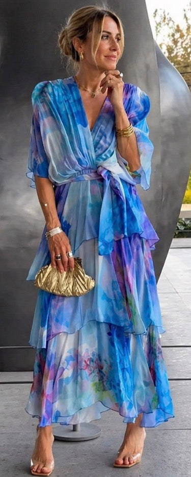 Verenaluxe™ | Layered Floral Sun Dress