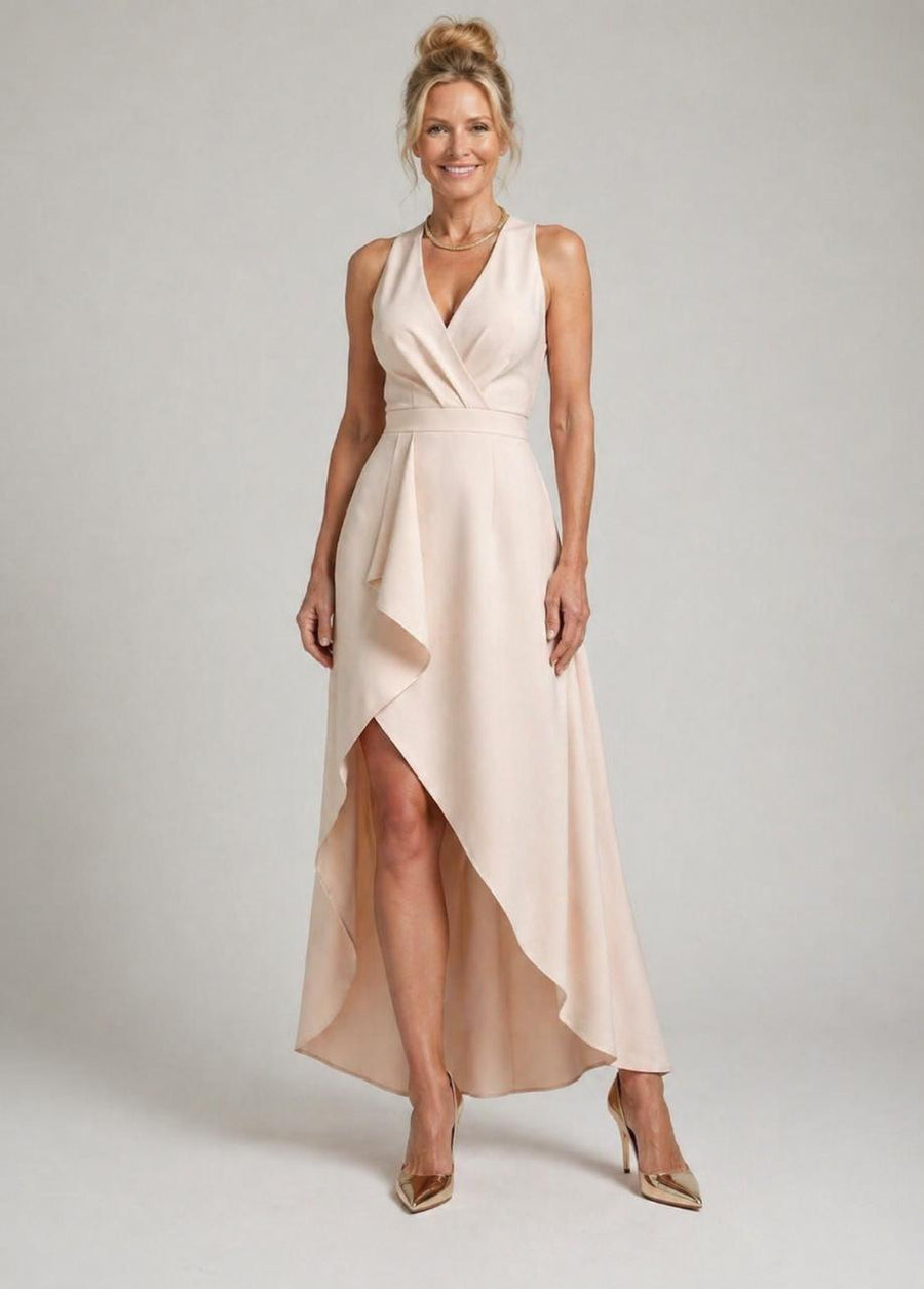 Verenaluxe™ | Midi Wrap Dress with V-Neck