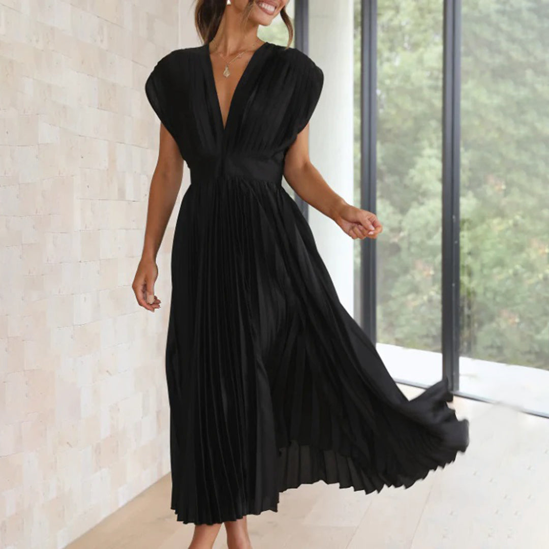 Verenaluxe™ | Timeless Pleated Midi Dress
