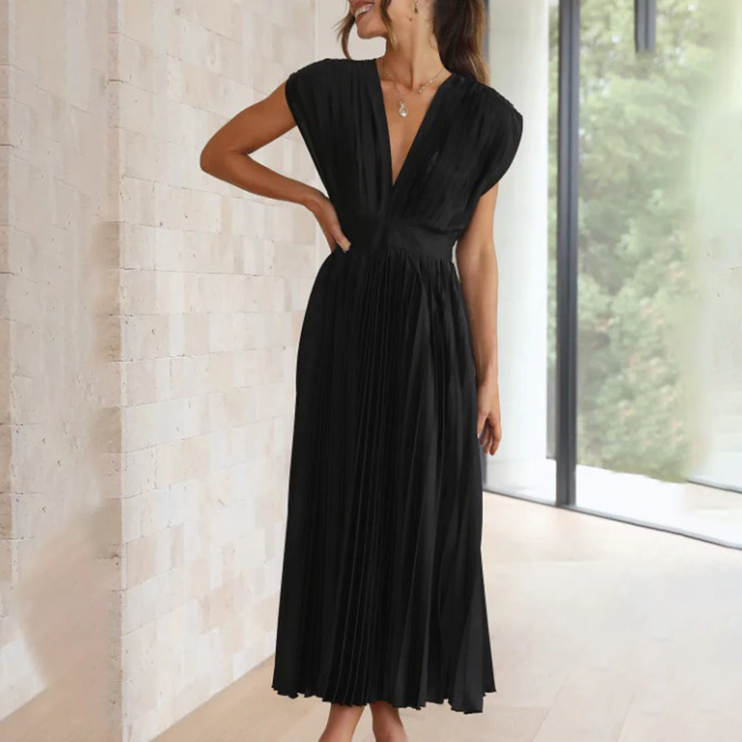 Verenaluxe™ | Timeless Pleated Midi Dress