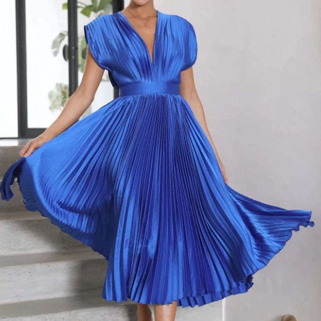 Verenaluxe™ | Timeless Pleated Midi Dress