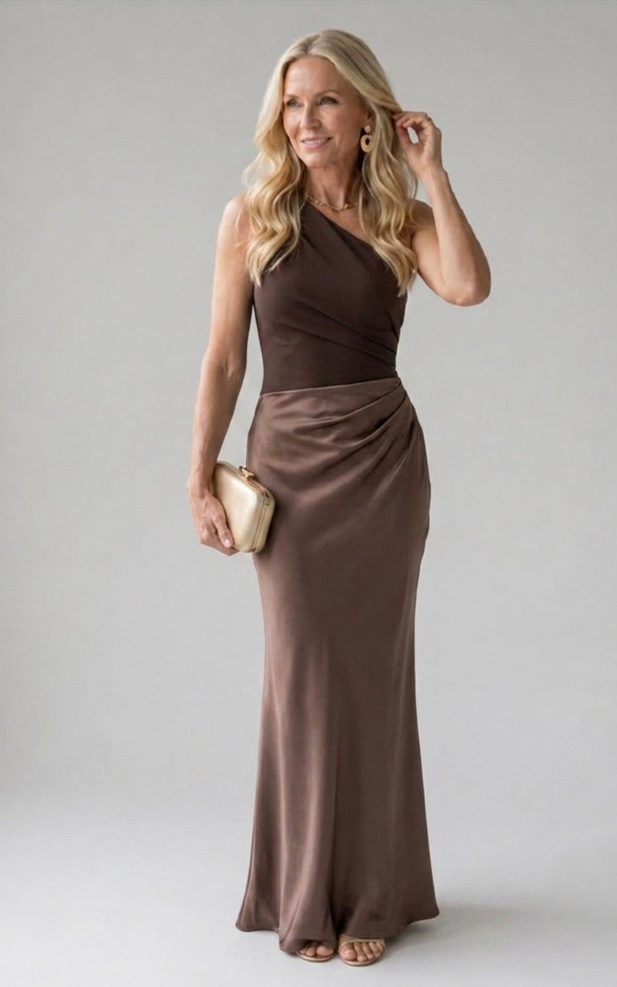 Verenaluxe™ | Maxi Dress with a Guilt in Satin