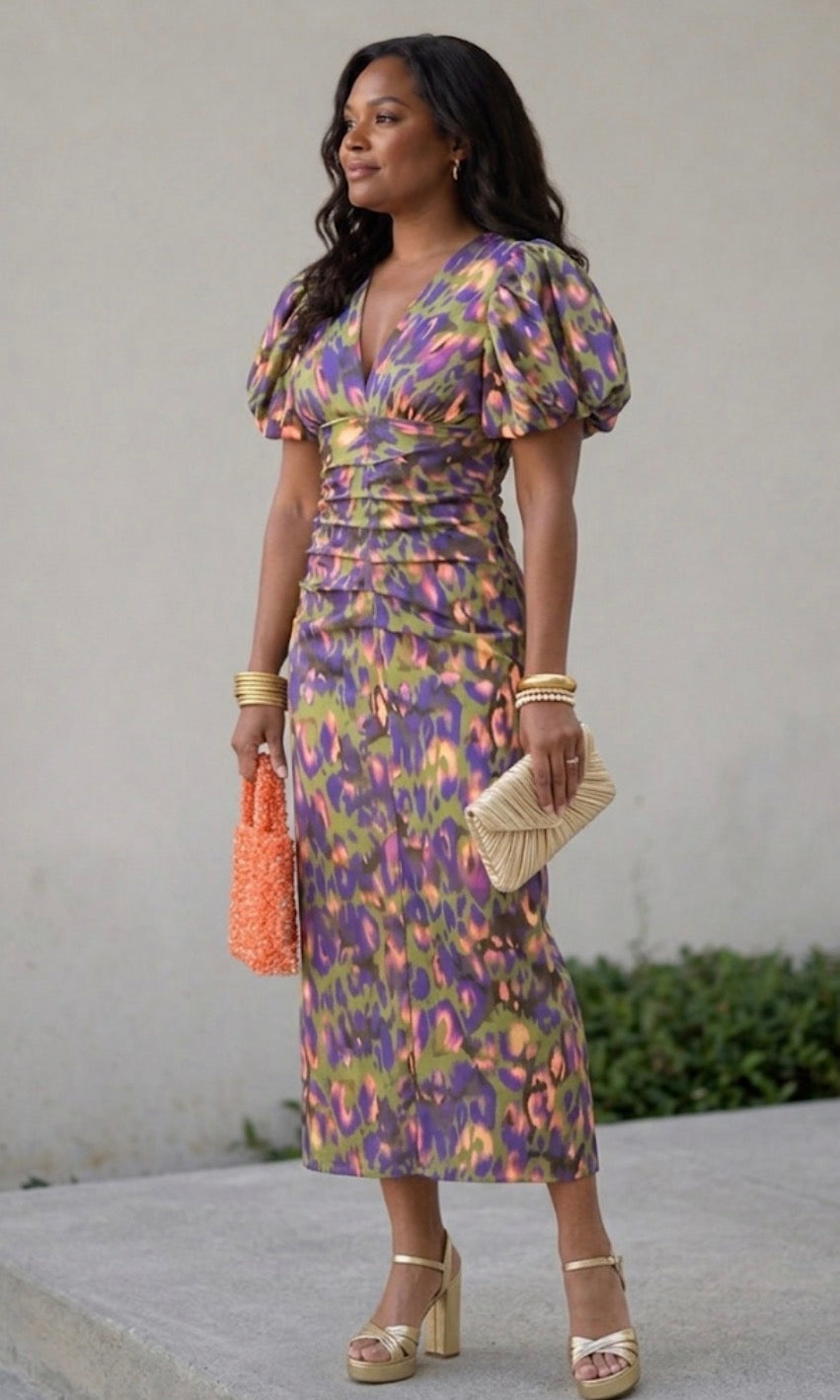 Verenaluxe™ | Dress with Puff Sleeves
