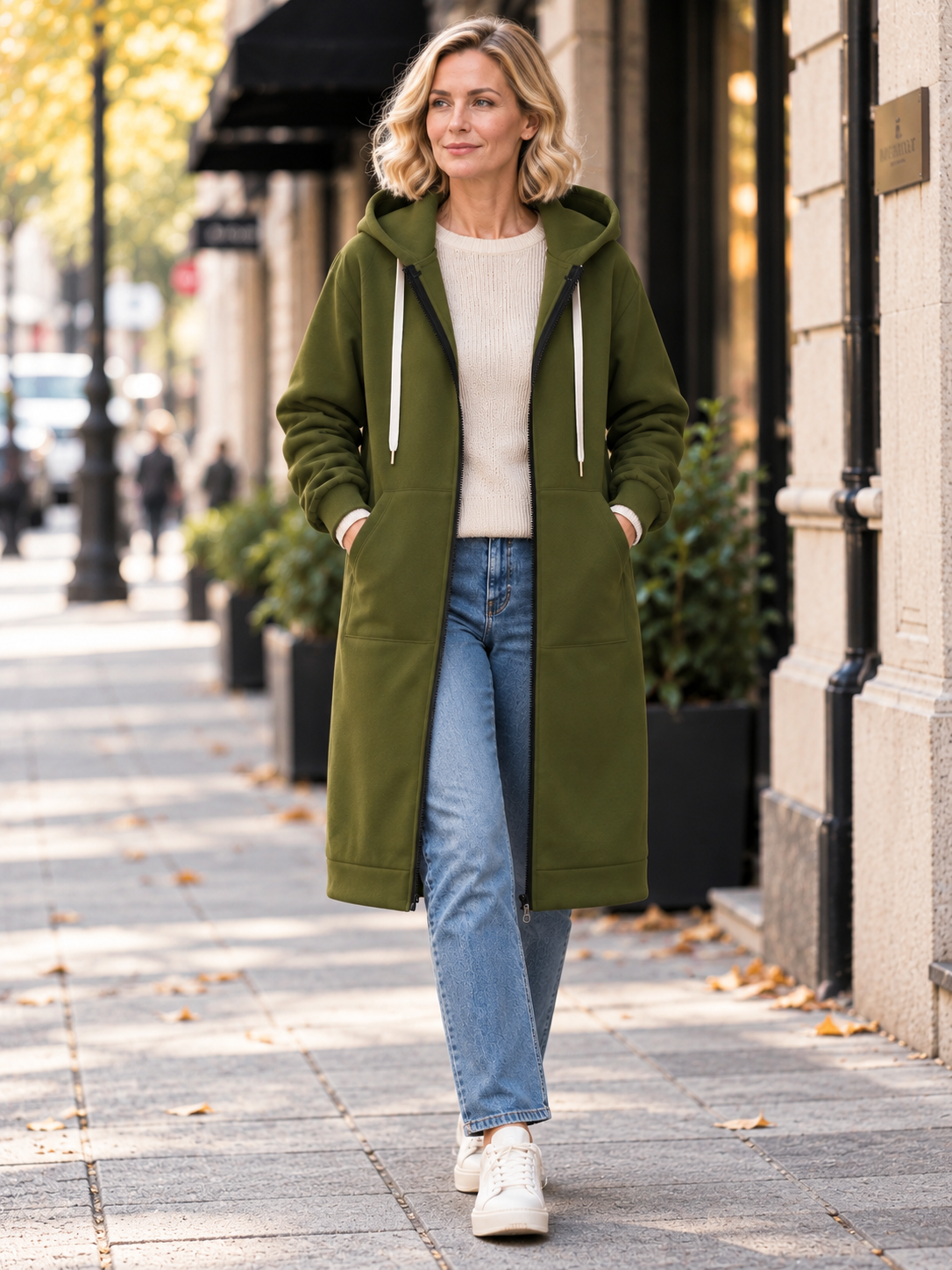 Harper™ Longline Zip-Up Fleece Hoodie
