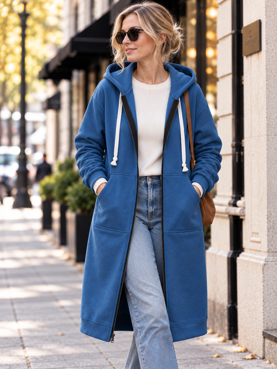 Harper™ Longline Zip-Up Fleece Hoodie