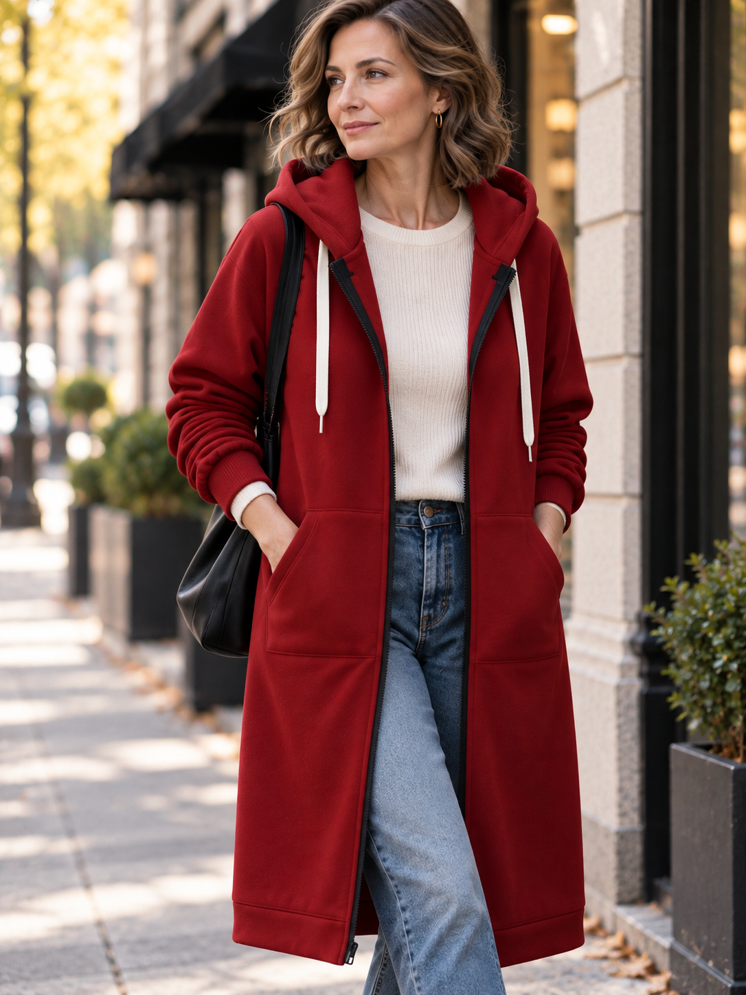 Harper™ Longline Zip-Up Fleece Hoodie