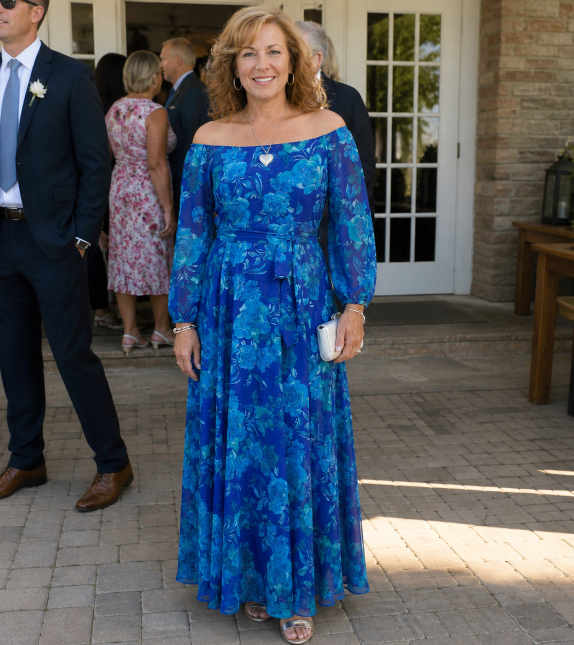 Verenaluxe™ | Off Shoulder Floral Maxi Dress