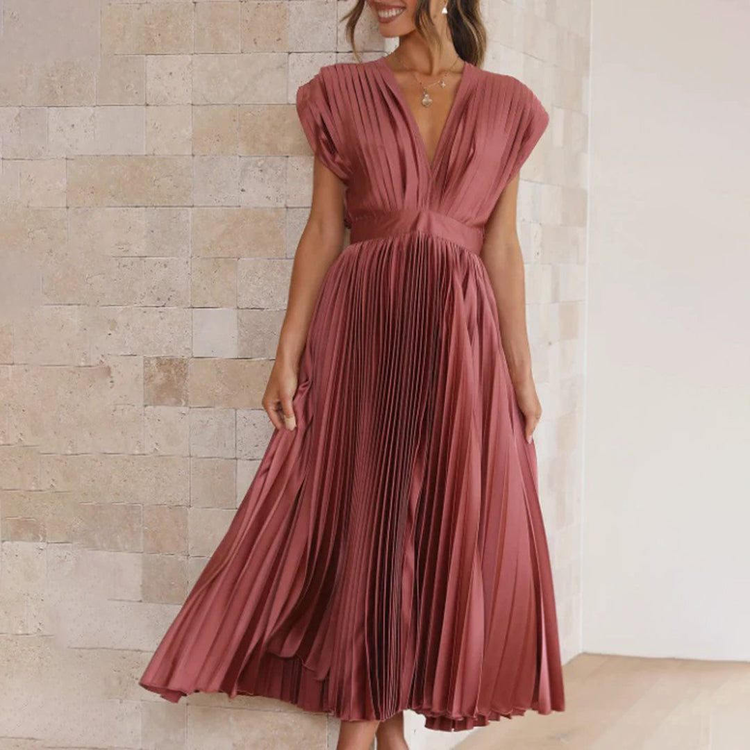 Verenaluxe™ | Timeless Pleated Midi Dress