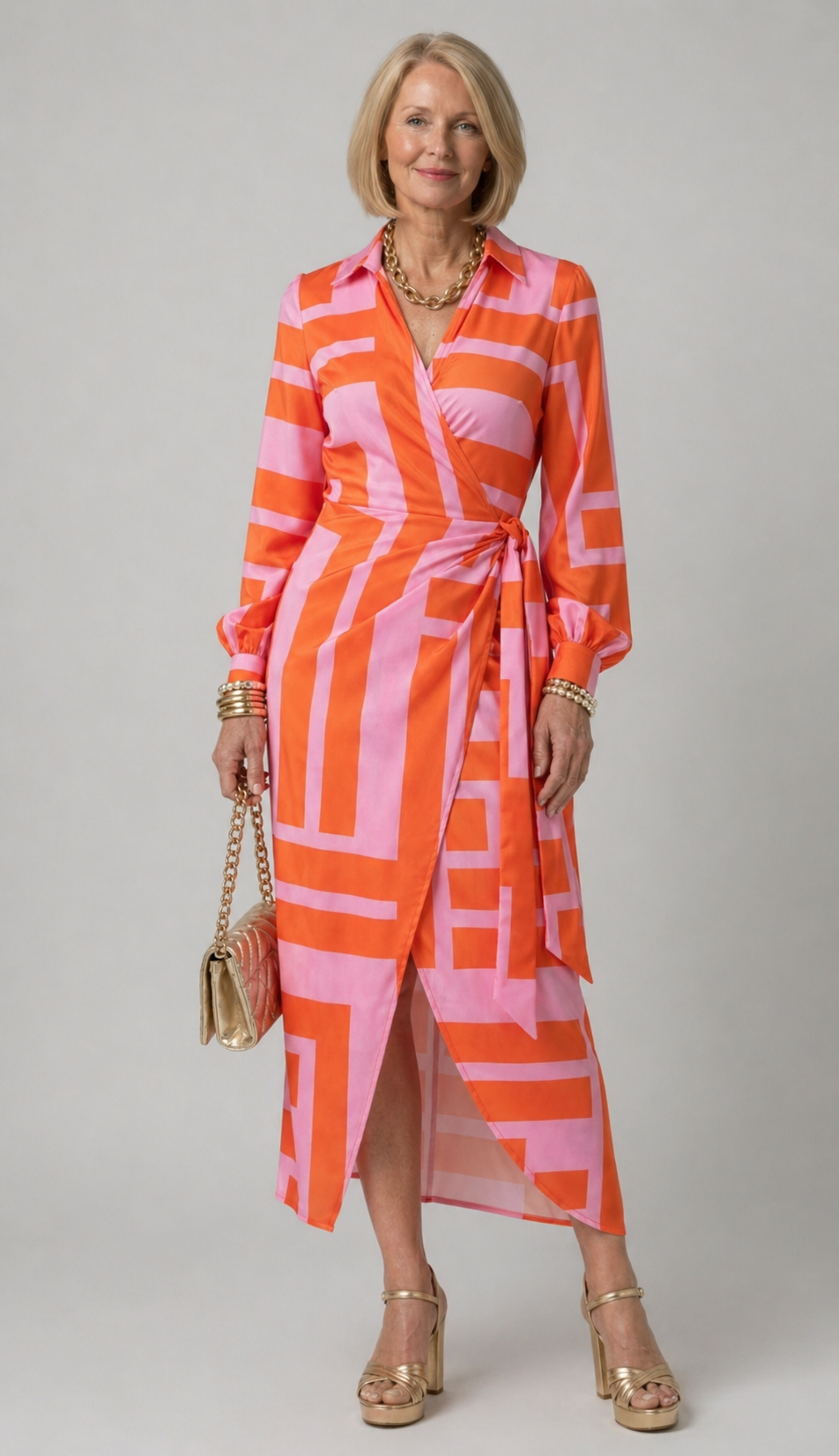 Verenaluxe™ | Printed Wrap Dress