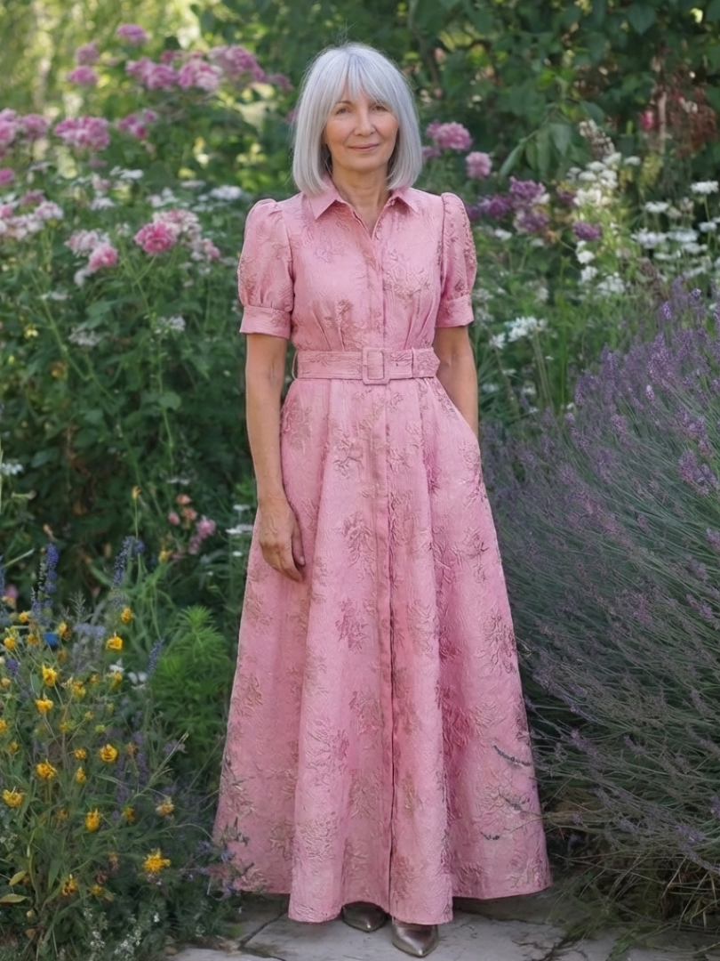 Verenaluxe™ | Belted Floral Maxi Dress