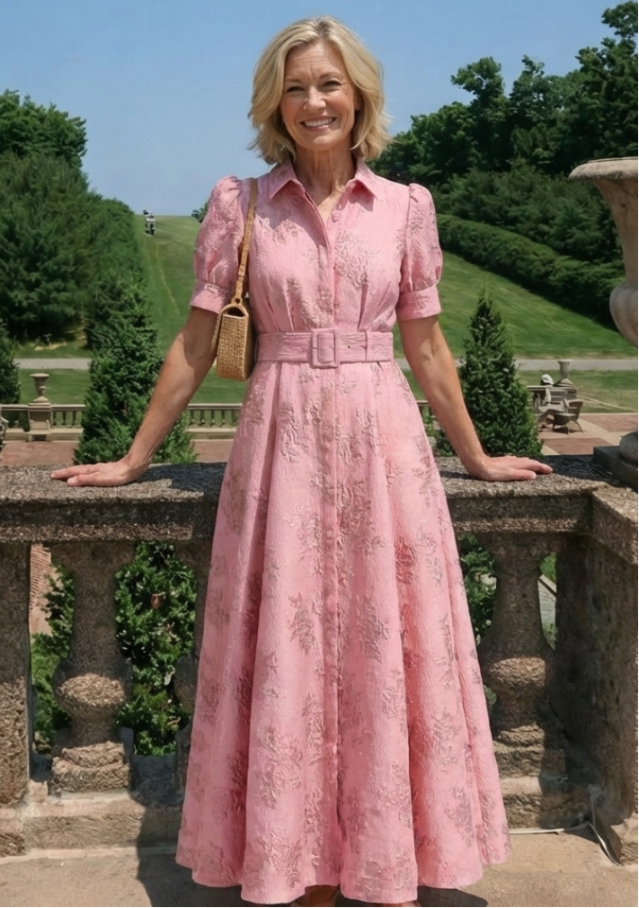 Verenaluxe™ | Belted Floral Maxi Dress