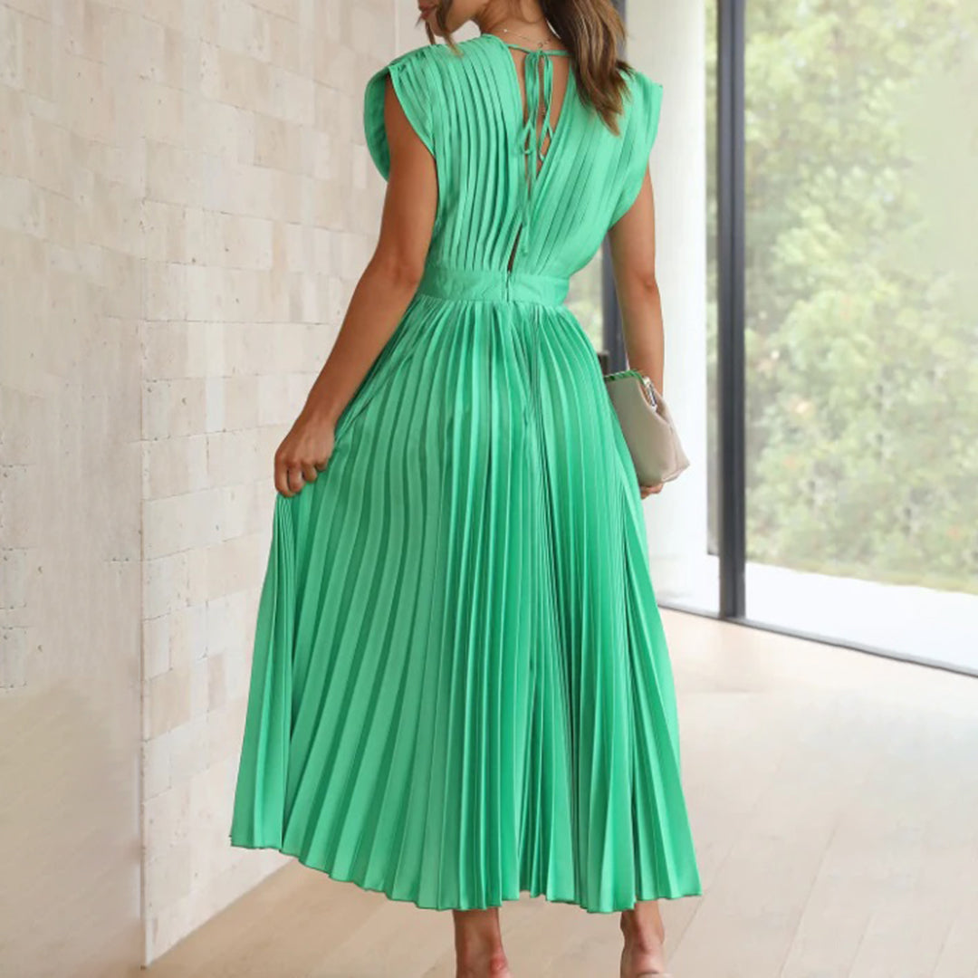 Verenaluxe™ | Timeless Pleated Midi Dress