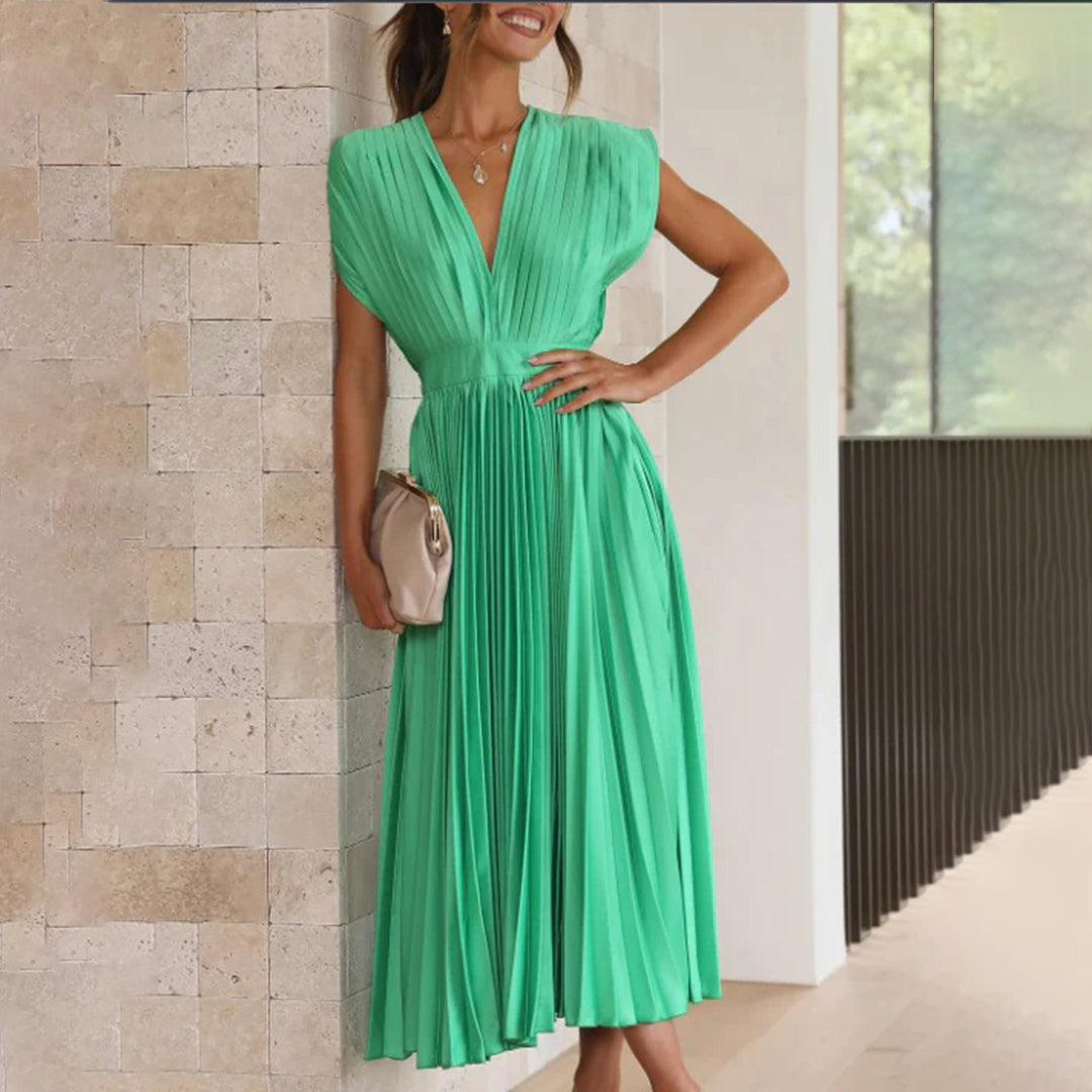 Verenaluxe™ | Timeless Pleated Midi Dress