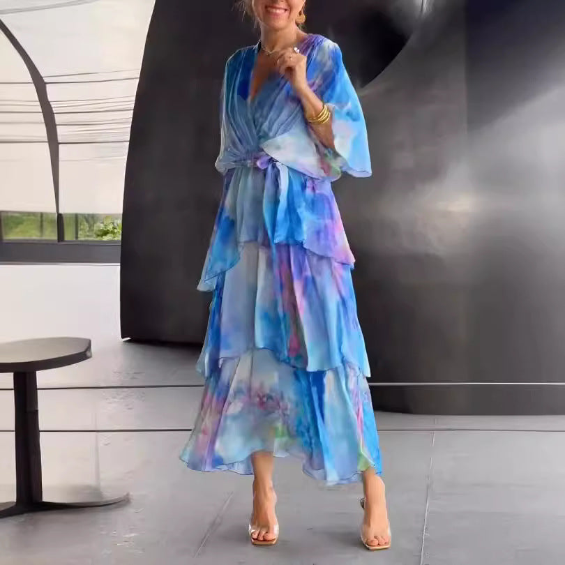 Verenaluxe™ | Layered Floral Sun Dress