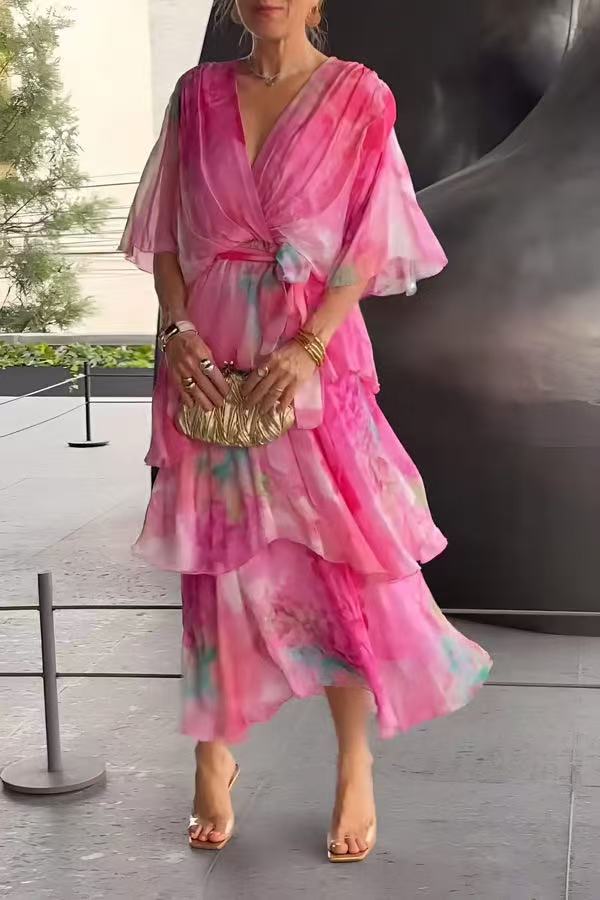 Verenaluxe™ | Layered Floral Sun Dress