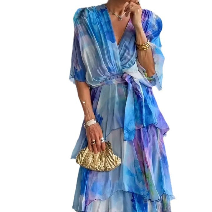 Verenaluxe™ | Layered Floral Sun Dress