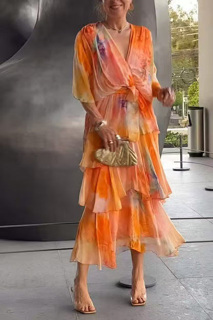 Verenaluxe™ | Layered Floral Sun Dress