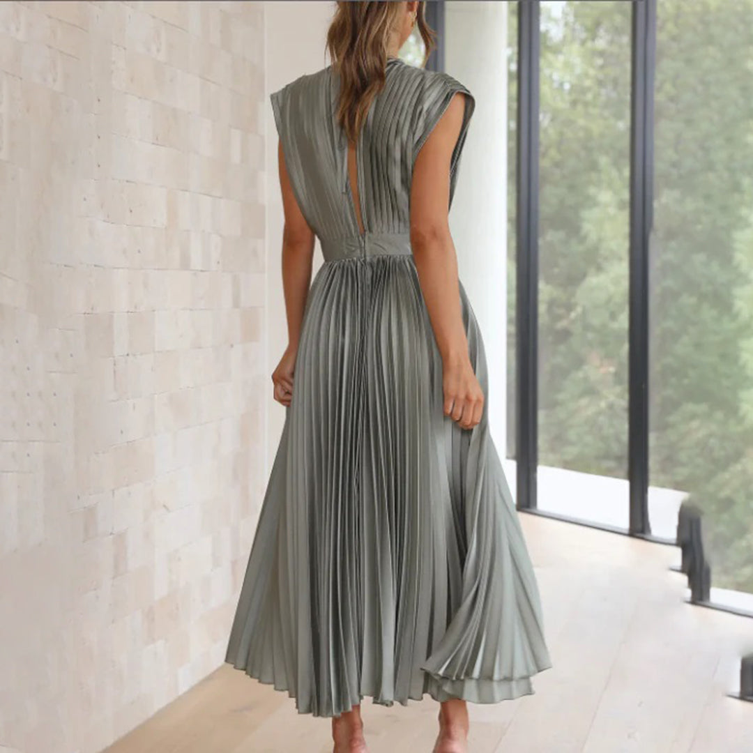 Verenaluxe™ | Timeless Pleated Midi Dress
