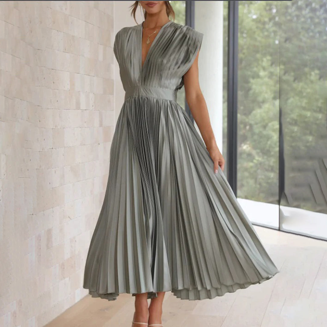 Verenaluxe™ | Timeless Pleated Midi Dress