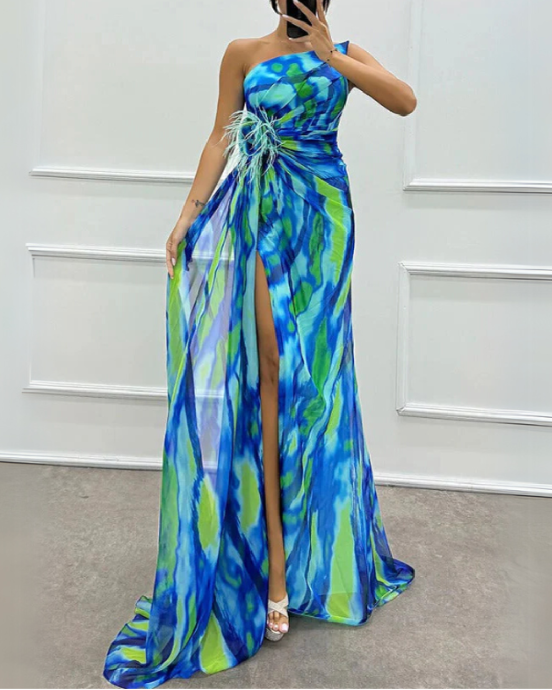 Verenaluxe™ | Vibrant Draped Dress