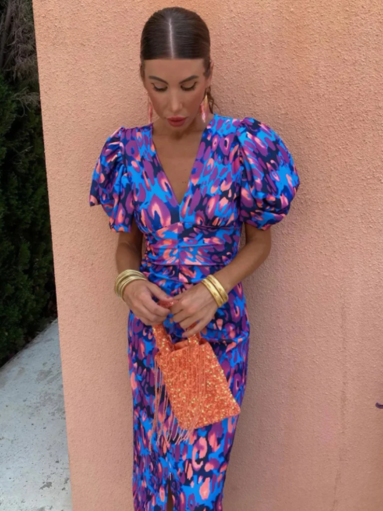 Verenaluxe™ | Vivid Pleated Midi Dress