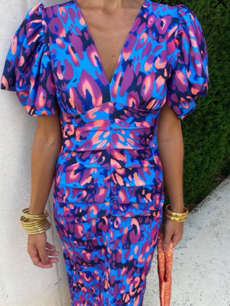 Verenaluxe™ | Vivid Pleated Midi Dress