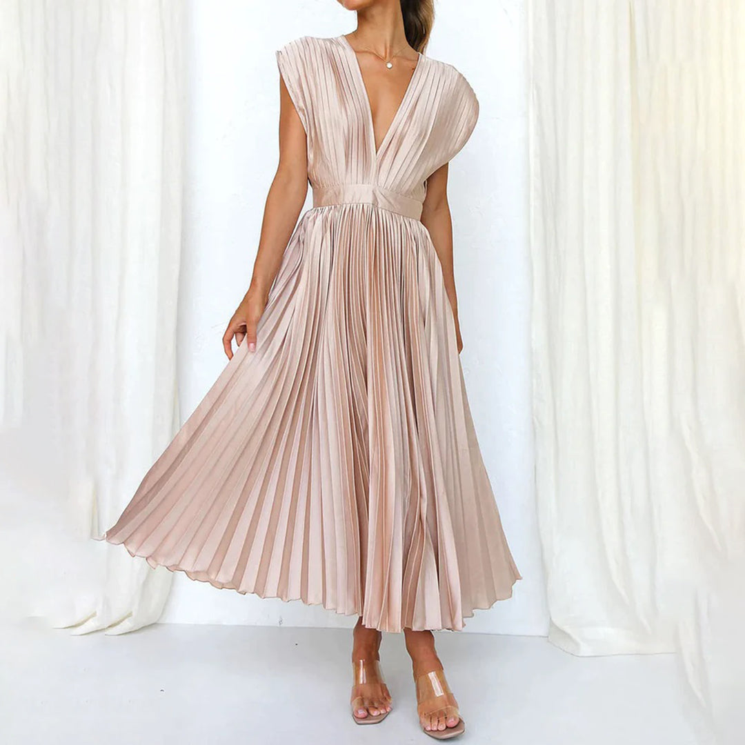 Verenaluxe™ | Timeless Pleated Midi Dress