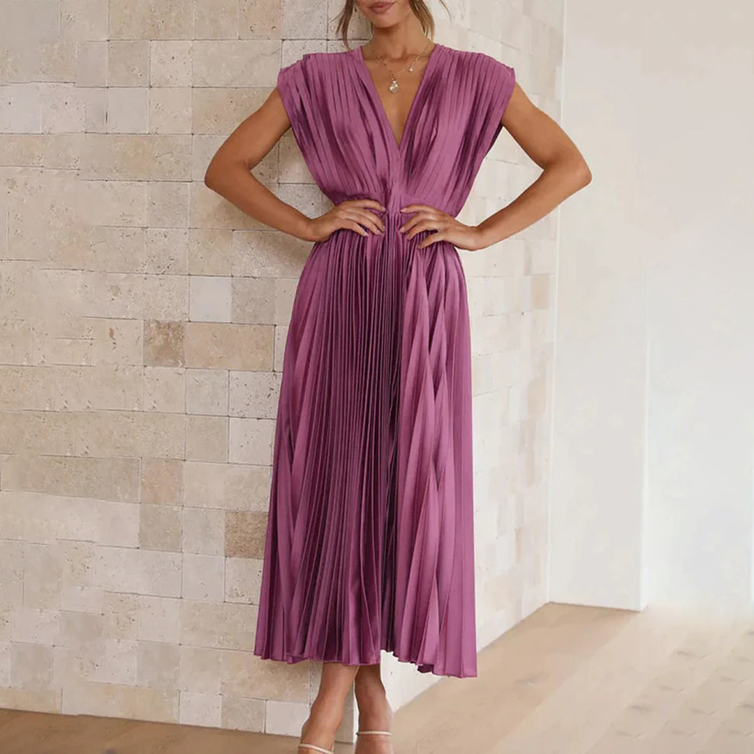 Verenaluxe™ | Timeless Pleated Midi Dress