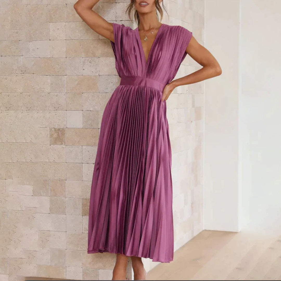 Verenaluxe™ | Timeless Pleated Midi Dress