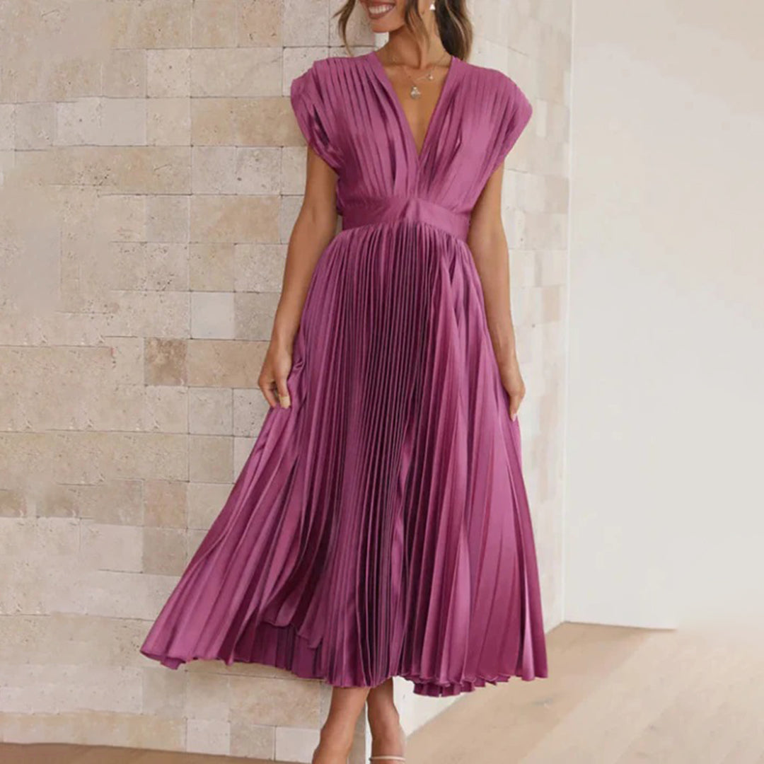Verenaluxe™ | Timeless Pleated Midi Dress