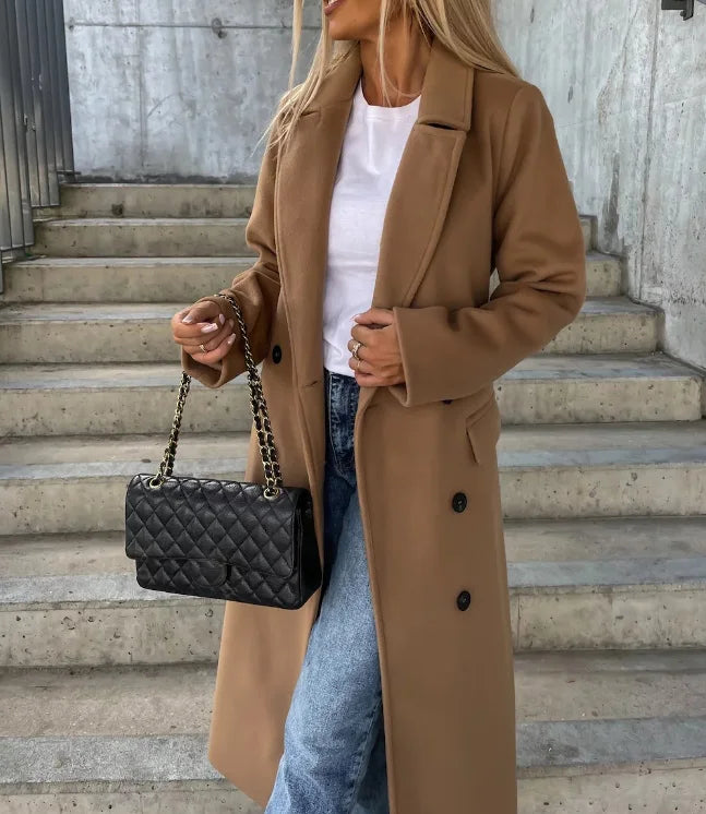 Kim™ | Elegant Double-Breasted Wool Coat
