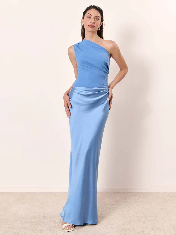 Verenaluxe™ | Maxi Dress with a Guilt in Satin