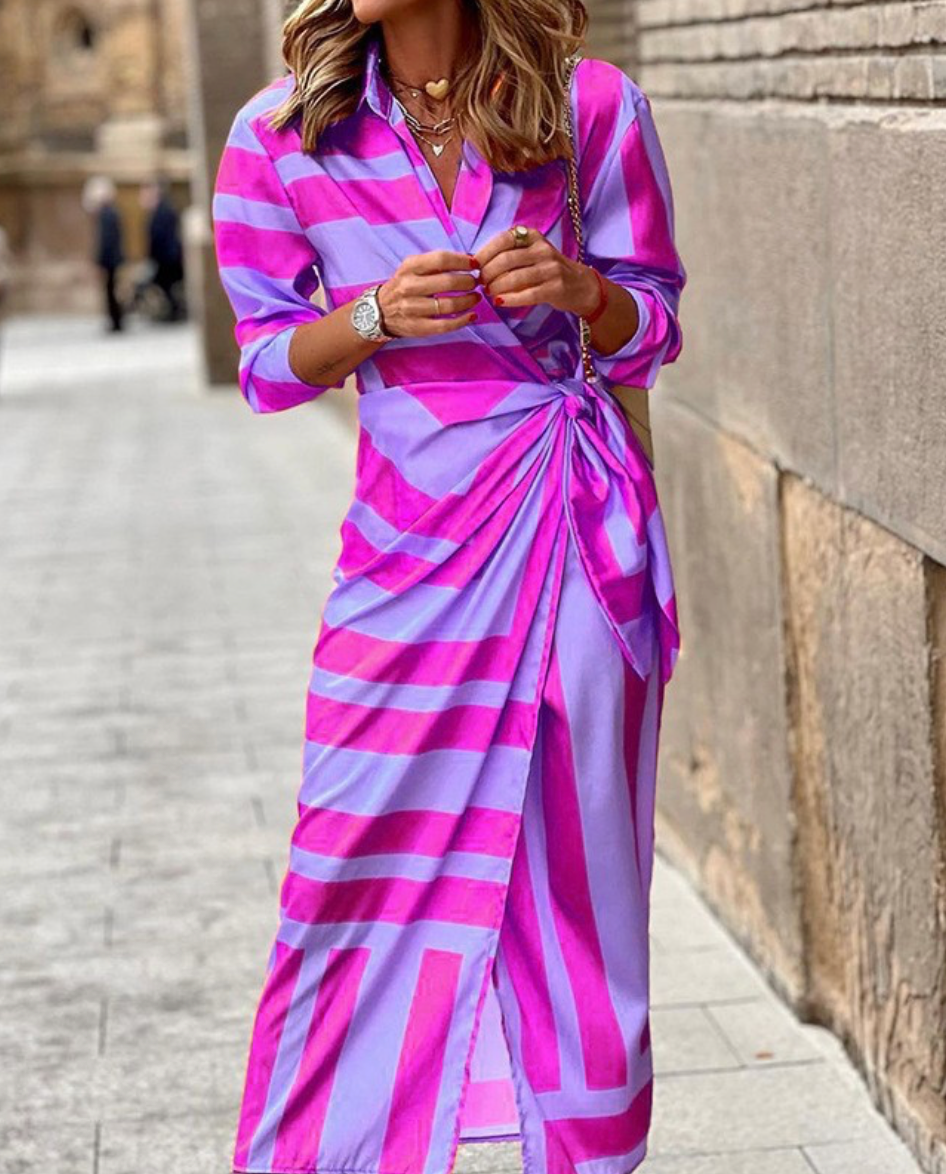 Verenaluxe™ | Printed Wrap Dress