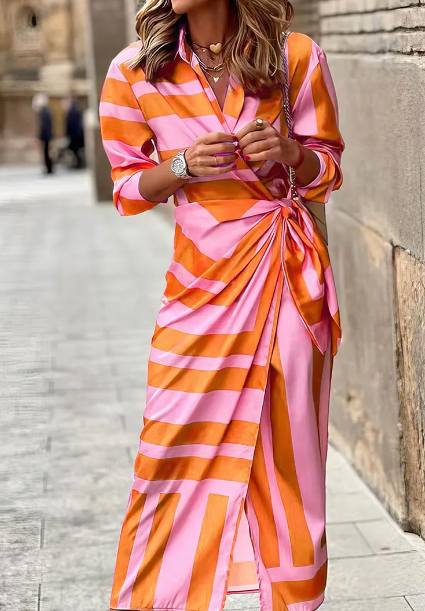 Verenaluxe™ | Printed Wrap Dress
